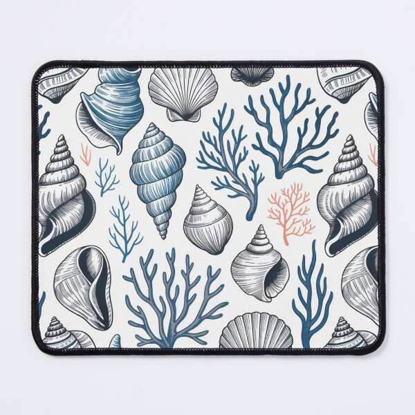 Item preview, Coastal Seashell and Coral Nautical Pattern designed and sold by NatArtSA.