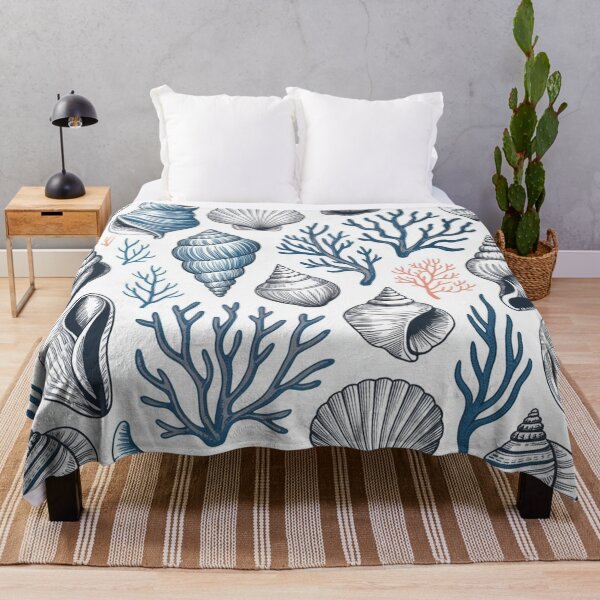 Item preview, Coastal Seashell and Coral Nautical Pattern designed and sold by NatArtSA.
