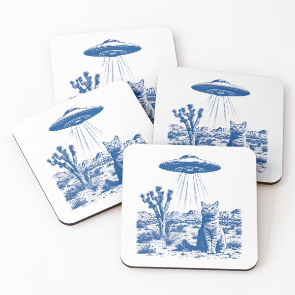 Item preview, Retro Cat UFO Abduction Desert Alien Adventure designed and sold by Moizento.