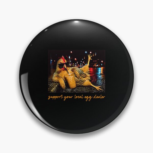 Item preview, Support Your Local Egg Dealer Funny Chicken Drinking Coffee designed and sold by Byhergawaa.