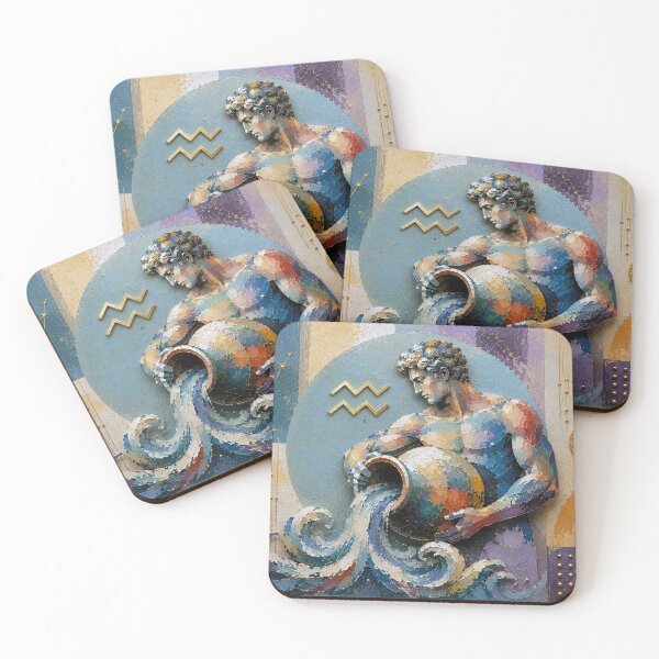 Item preview, Aquarius Painting – Celestial Zodiac Sign Astrology Artwork designed and sold by GalleryKauffeld.