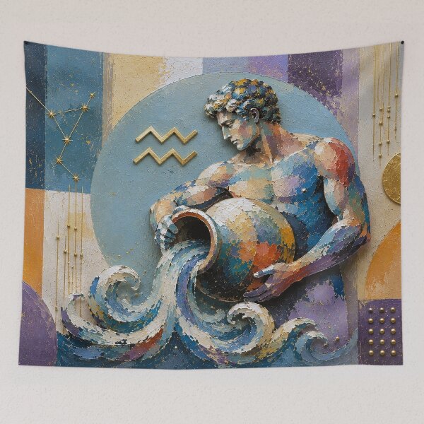 Item preview, Aquarius Painting – Celestial Zodiac Sign Astrology Artwork designed and sold by GalleryKauffeld.
