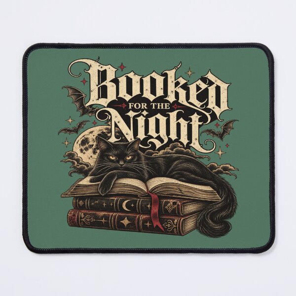 Item preview, Gothic Black Cat Book Lover Reader designed and sold by POD DYNASTY | Original Print On Demand T-Shirt Graphics.