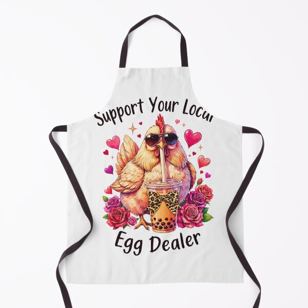 Item preview, Support Your Local Egg Dealer Funny Chicken Drinking Coffee designed and sold by Byhergawaa.