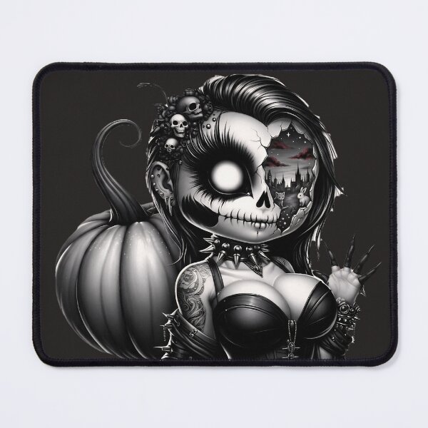 Item preview, Gothic Girl Pumpkin Eerie Eyelashes Night City Face Art designed and sold by LujziWorld.