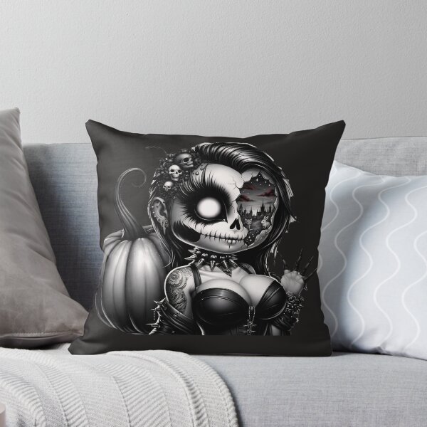 Item preview, Gothic Girl Pumpkin Eerie Eyelashes Night City Face Art designed and sold by LujziWorld.