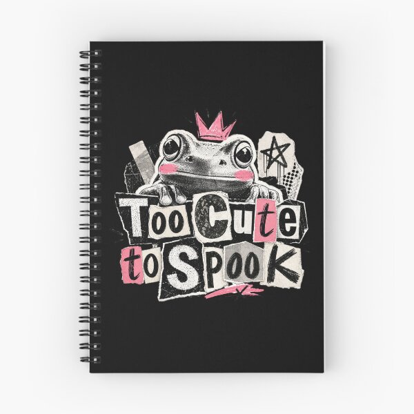 Item preview, Too Cute To Spook Frog Vintage Zine T-Shirt | Funny Cute Toad Pink Crown Newspaper Collage Gift designed and sold by illeN-Art-World.
