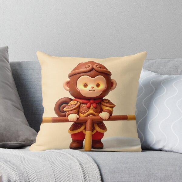 Artikelvorschau, Cute Claymation Sun Wukong Glowing Eyes Figurine entworfen und verkauft von DigArtis.