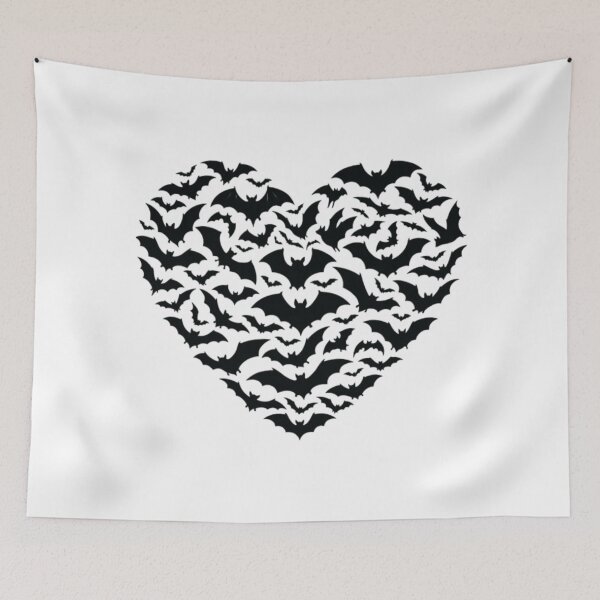 Item preview, Flying Bats Heart, Halloween Spooky Bat Swarm designed and sold by CloudyPress.