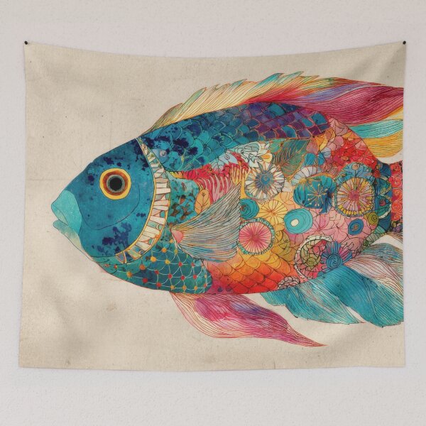 Item preview, Colorful fish with detailed patterns designed and sold by anytka.