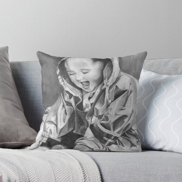 Item preview, Pure Joy – Child Playing in the Rain Graphite Drawing designed and sold by Jason Bylsma.