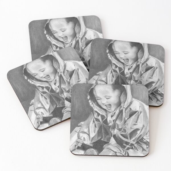 Item preview, Pure Joy – Child Playing in the Rain Graphite Drawing designed and sold by Jason Bylsma.