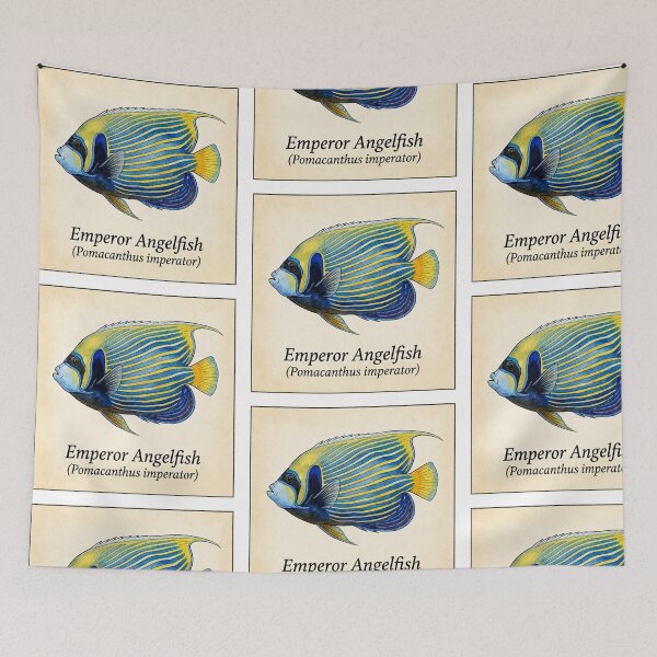 Item preview, Emperor Angelfish Watercolor Reef Art Print designed and sold by KenworksDigital.