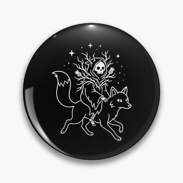 Item preview, Grim Reaper Riding Wild Fox Celestial Gothic Line Art designed and sold by Amir Faysal.