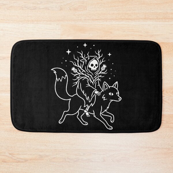 Item preview, Grim Reaper Riding Wild Fox Celestial Gothic Line Art designed and sold by Amir Faysal.