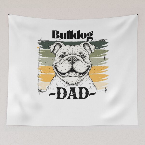 Item preview, bulldog dad typography retro dog face graphic designed and sold by DariaOltes.