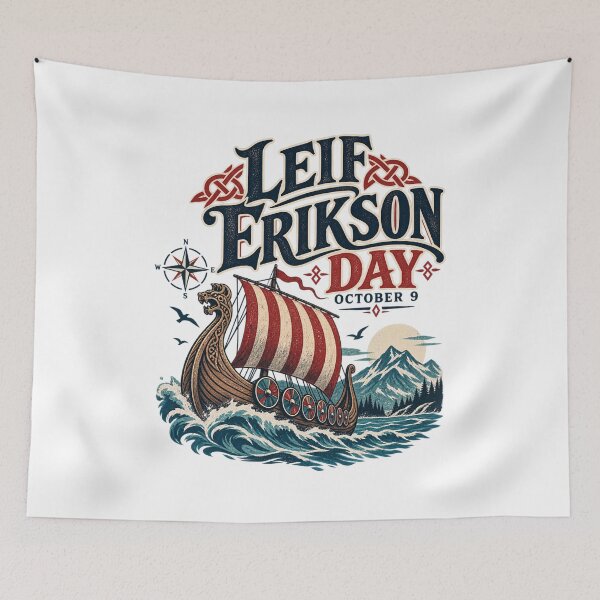 Item preview, Leif Erikson Day Shirt – Vintage Viking Longship designed and sold by meme2525.
