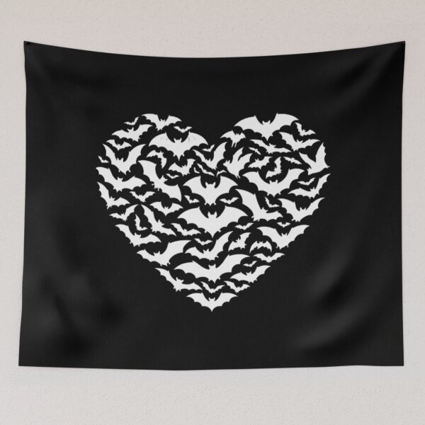 Item preview, Flying Bats Heart, Halloween Spooky Bat Swarm designed and sold by CloudyPress.
