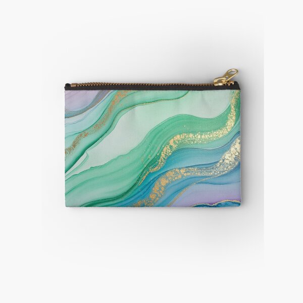 Item preview, Mint Green Blue and Gold Abstract Agate designed and sold by NatArtSA.