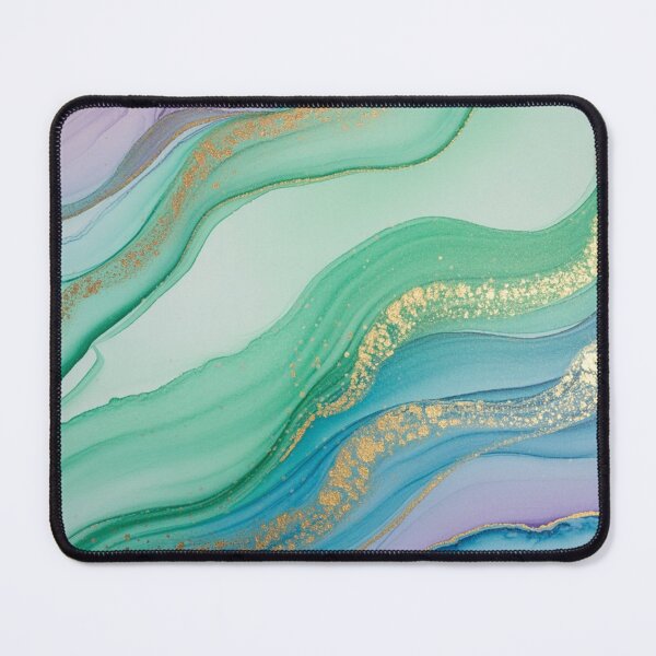 Item preview, Mint Green Blue and Gold Abstract Agate designed and sold by NatArtSA.