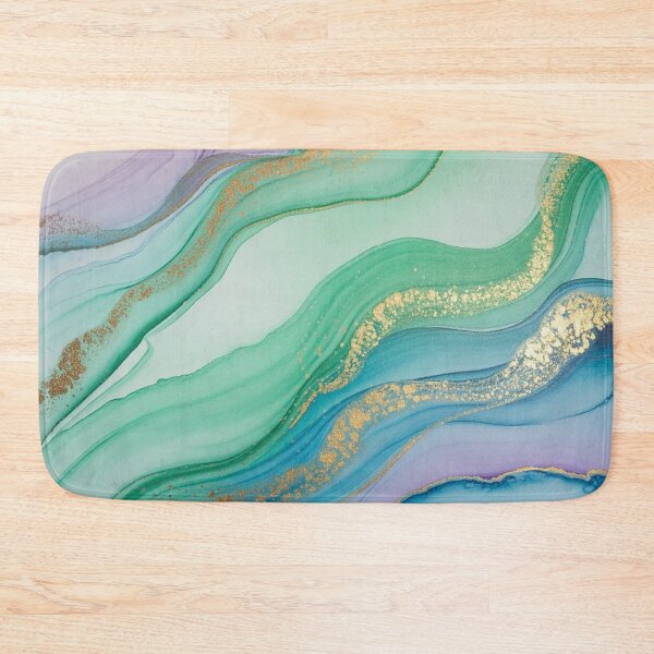 Item preview, Mint Green Blue and Gold Abstract Agate designed and sold by NatArtSA.