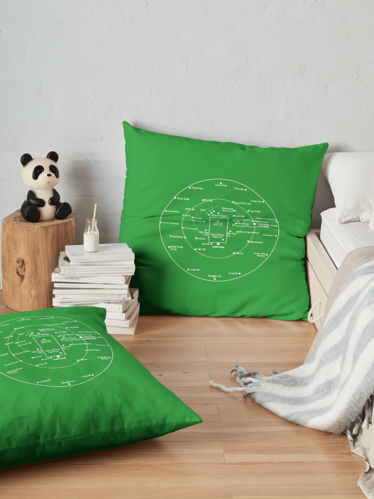 Alternate view of CRICKET PITCH POSITIONS- Fielding Positions Diagram Floor Pillow