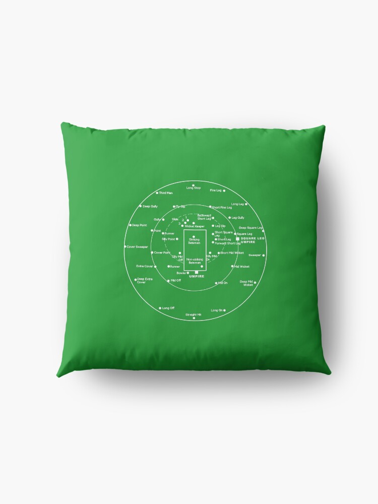 Alternate view of CRICKET PITCH POSITIONS- Fielding Positions Diagram Floor Pillow