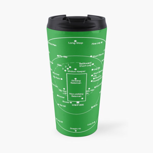 CRICKET PITCH POSITIONS- Fielding Positions Diagram Travel Mug