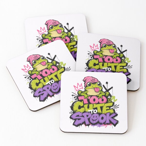 Item preview, Too Cute To Spook Graffiti Frog T-Shirt | Cute Beanie Toad Neon Purple Lime Green Streetwear Gift designed and sold by illeN-Art-World.