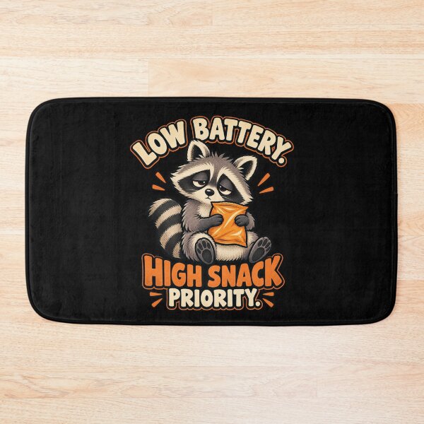 Item preview, Low Battery High Snack Priority - Tired Raccoon designed and sold by Good Mood Foundry.