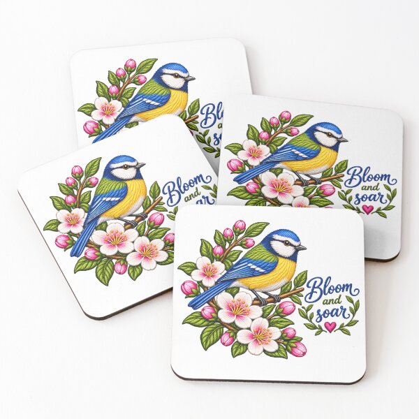 Item preview, Colourful Sparrow on flowers twigs, Cherry Blossom Bloom and soar designed and sold by SABEHAT.