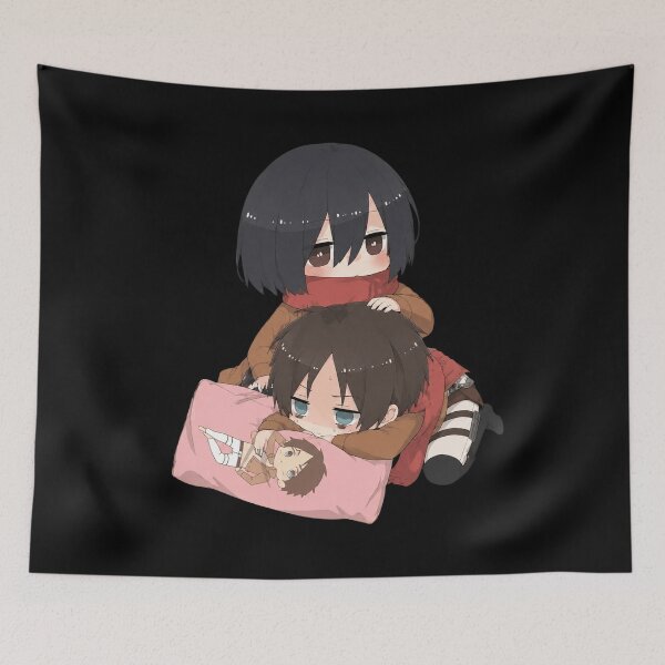Aperçu de l'œuvre Mikasa et Eren Chibi créée et vendue par CharlieBurrell.