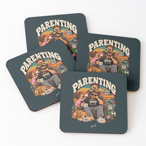 Item preview, Parenting Please Wait – Funny Tired Dad Retro Design designed and sold by Musamem  Designs.