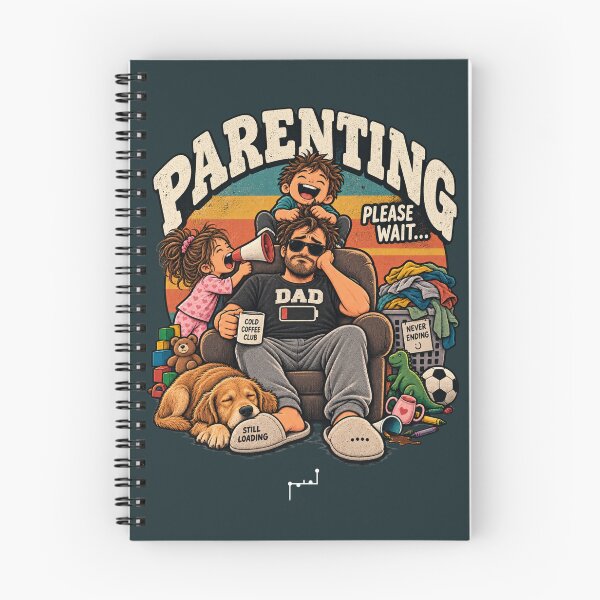 Item preview, Parenting Please Wait – Funny Tired Dad Retro Design designed and sold by Musamem  Designs.