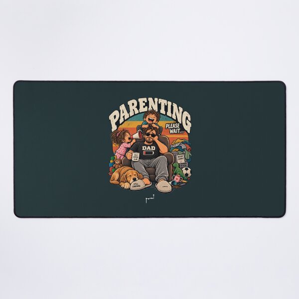Item preview, Parenting Please Wait – Funny Tired Dad Retro Design designed and sold by Musamem Designs.