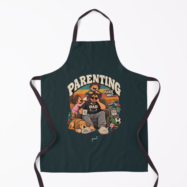 Item preview, Parenting Please Wait – Funny Tired Dad Retro Design designed and sold by Musamem  Designs.