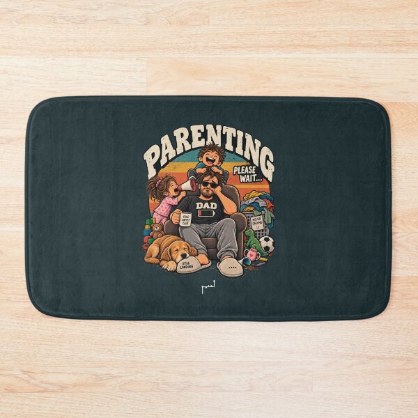 Item preview, Parenting Please Wait – Funny Tired Dad Retro Design designed and sold by Musamem  Designs.