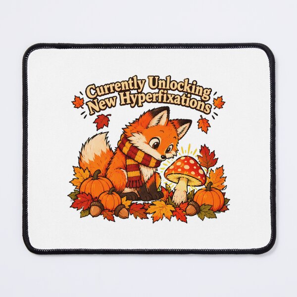 Item preview, Fixation Fox Autumn Mushroom Neurodivergent designed and sold by chattsuede.