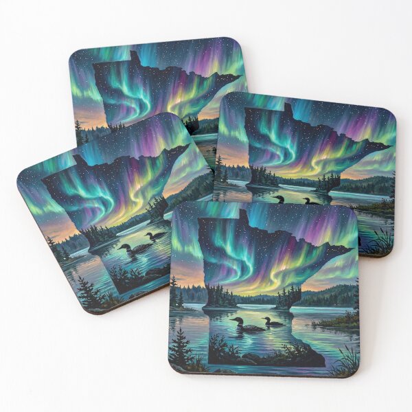 Item preview, Minnesota Northern Lights and Loons designed and sold by FrozenFits.