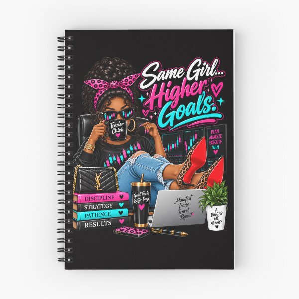 Item preview, Trader Chick-Same Girl Higher Goals-Option One- Black Background  designed and sold by Trendi61.
