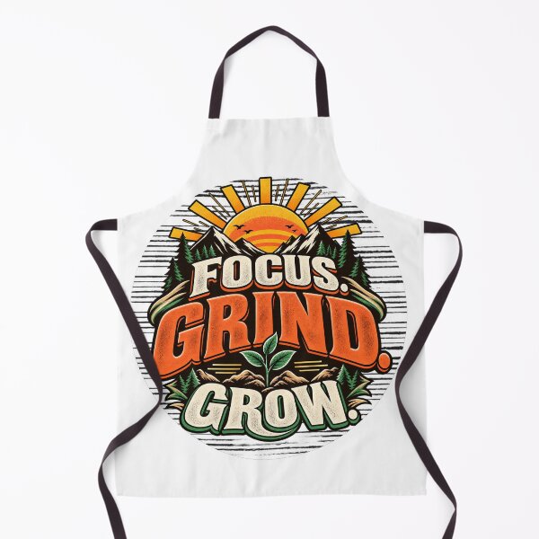 Item preview, Focus Grind Grow Vintage Mountain Motivation Typography. designed and sold by Gopal Verma.