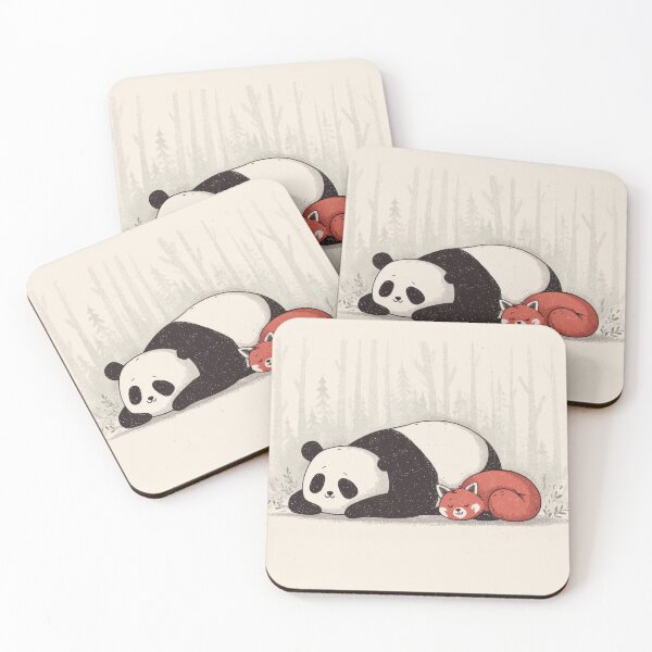 Item preview, Panda and fox resting in the forest designed and sold by anytka.