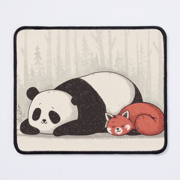 Item preview, Panda and fox resting in the forest designed and sold by anytka.