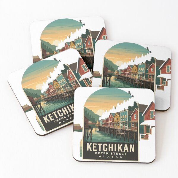Item preview, Ketchikan Alaska Creek Street Vintage Travel Badge Sticker designed and sold by DetourDgn.