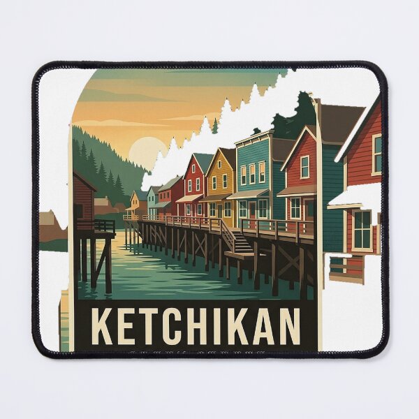 Item preview, Ketchikan Alaska Creek Street Vintage Travel Badge Sticker designed and sold by DetourDgn.