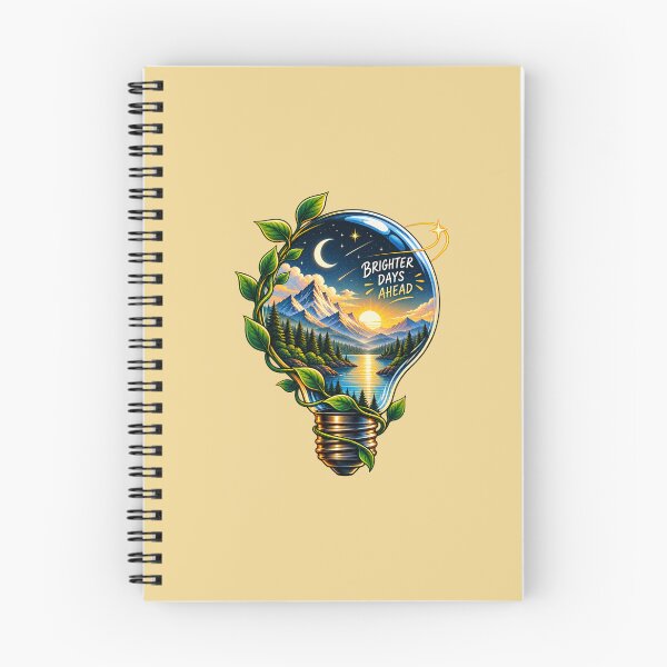 Item preview, Brighter Days Ahead - Lightbulb Mountain Landscape & Nature Graphic designed and sold by Ozyven-Creation.