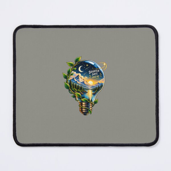 Item preview, Brighter Days Ahead - Lightbulb Mountain Landscape & Nature Graphic designed and sold by Ozyven-Creation.
