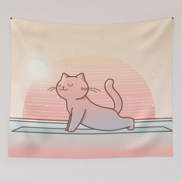 Item preview, Cat practicing yoga at sunrise designed and sold by anytka.