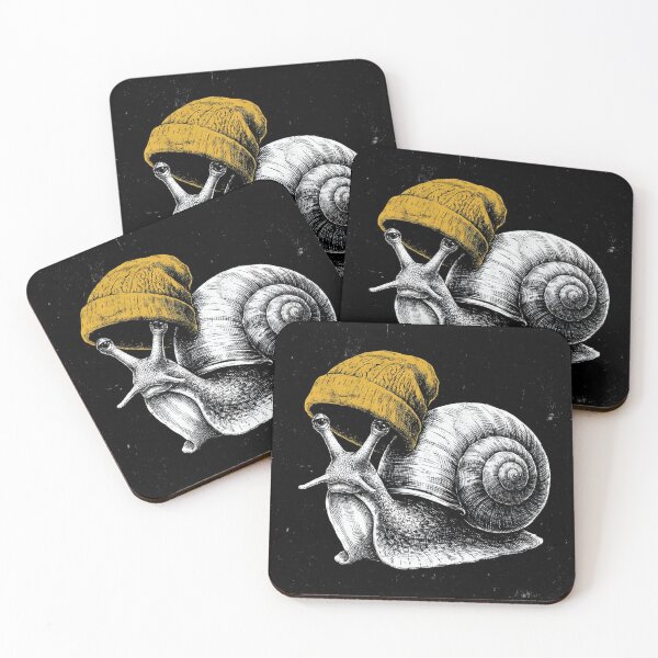 Item preview, Vintage Snail in Mustard Yellow Beanie designed and sold by NatArtSA.