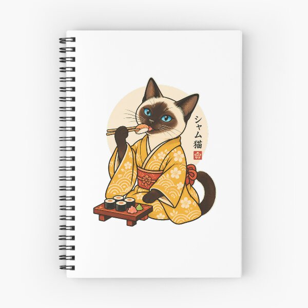 Item preview, Kimono Cat Eating Sushi Art Japan Lover designed and sold by chattsuede.